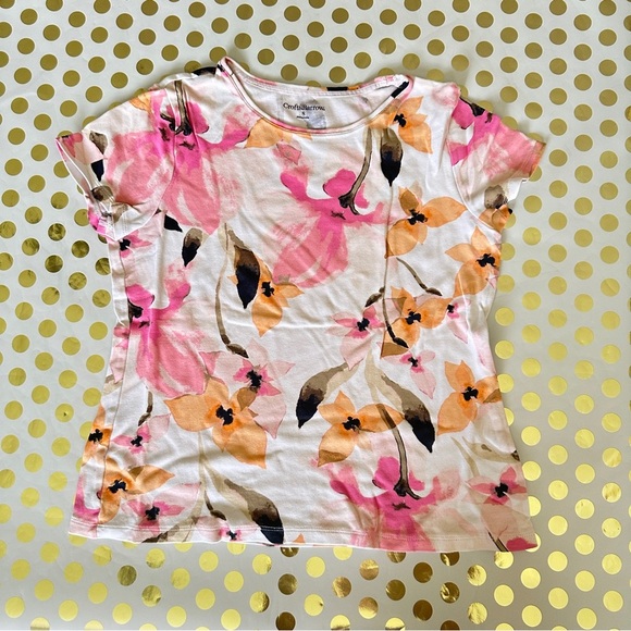 croft & barrow Tops - Croft & Barrow Pink and Orange Floral Top